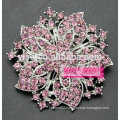 female vintage colored crystals flower brooch